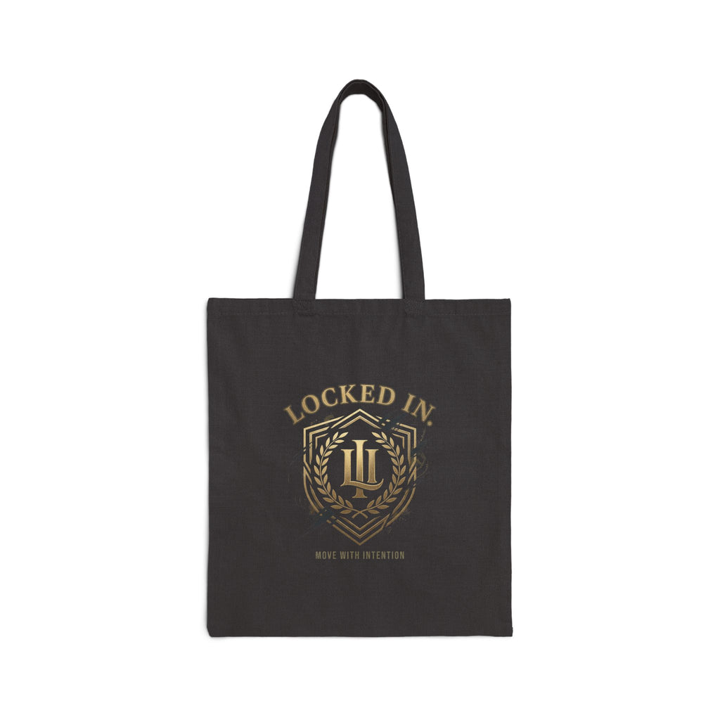 Printed Locked In Crest tote bag with soccer championship and country pride design, made by Printify.