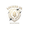 Locked In Laurel Crest sticker featuring retro soccer design, perfect for sports fans and paper product collectibles.