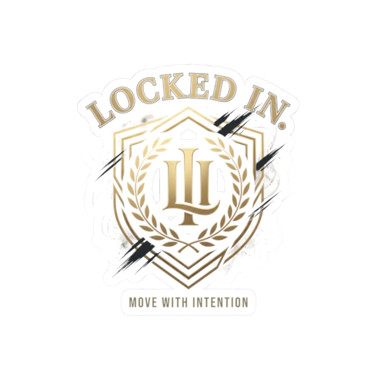 Locked In Laurel Crest sticker featuring retro soccer design, perfect for sports fans and paper product collectibles.