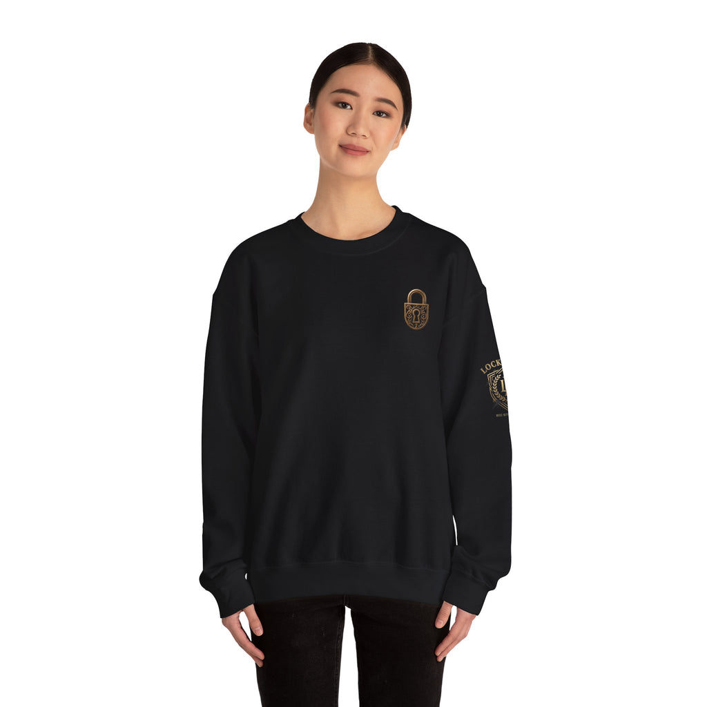 Locked In Crest Crewneck Sweatshirt featuring retro soccer design and country pride branding, with a comfortable fit and bold graphic.