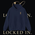 Locked In Crest hoodie featuring retro soccer design and country pride, made by Printify, with a front crest graphic and cozy fit.