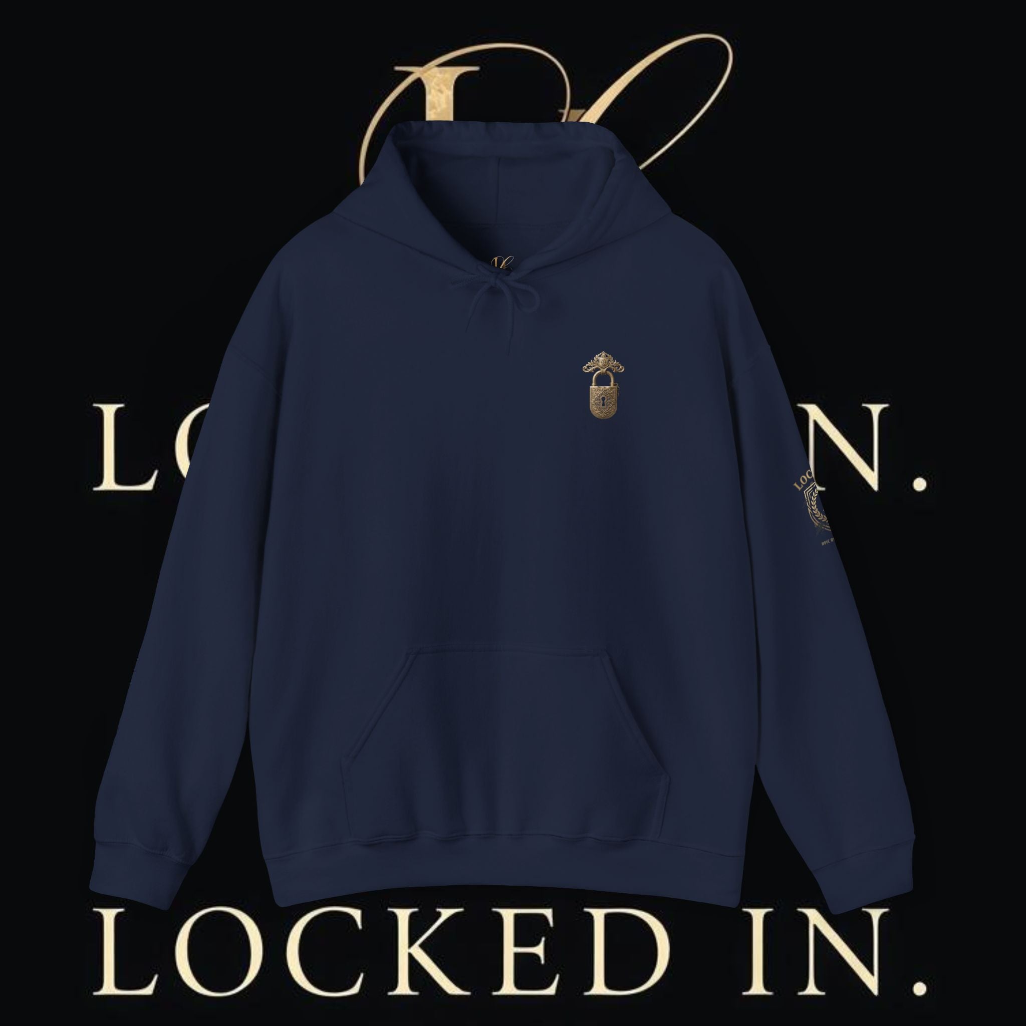 Locked In Crest hoodie featuring retro soccer design and country pride, made by Printify, with a front crest graphic and cozy fit.