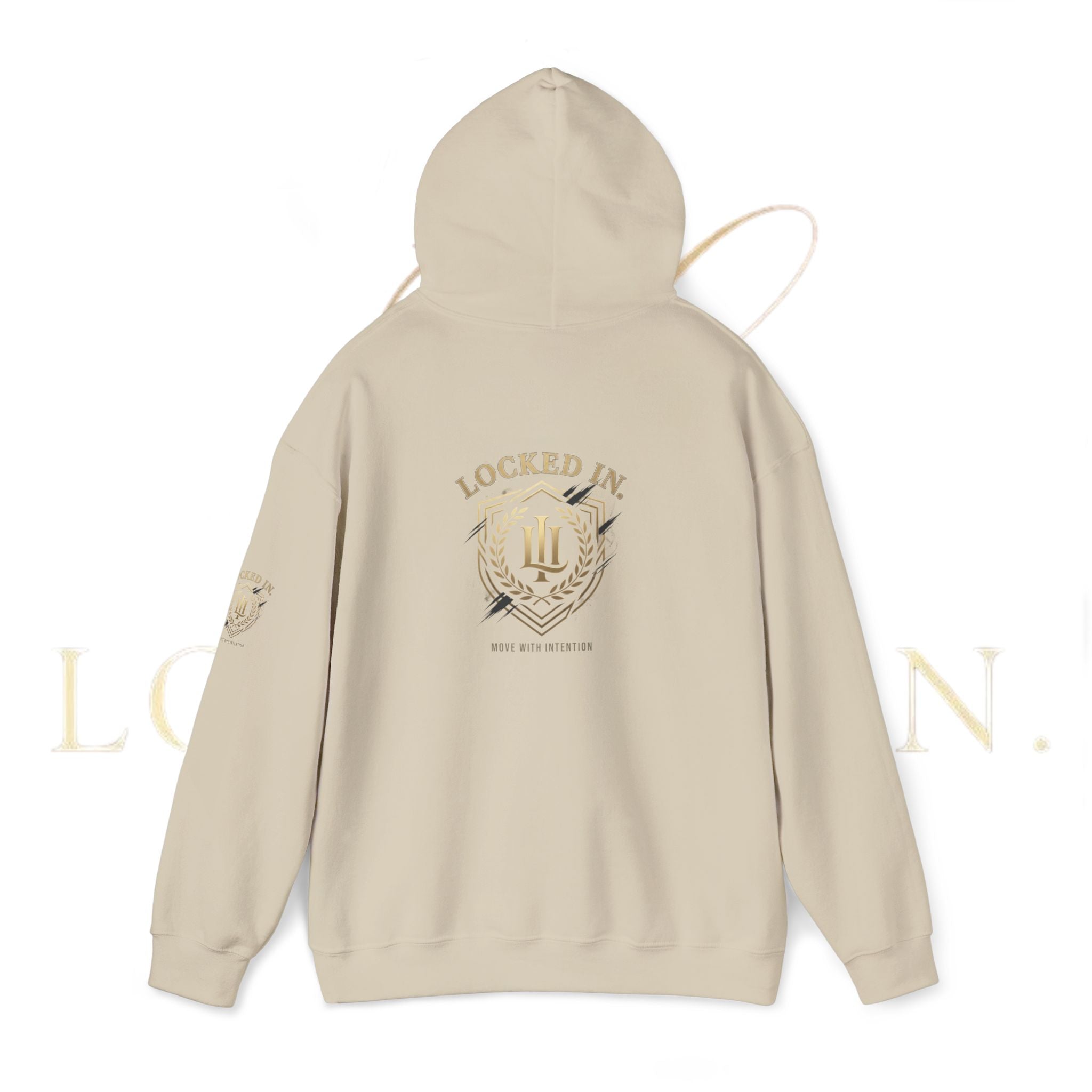 Locked In Crest Hoodie featuring retro soccer design and country pride, casual hoodie by Printify with bold graphic print.