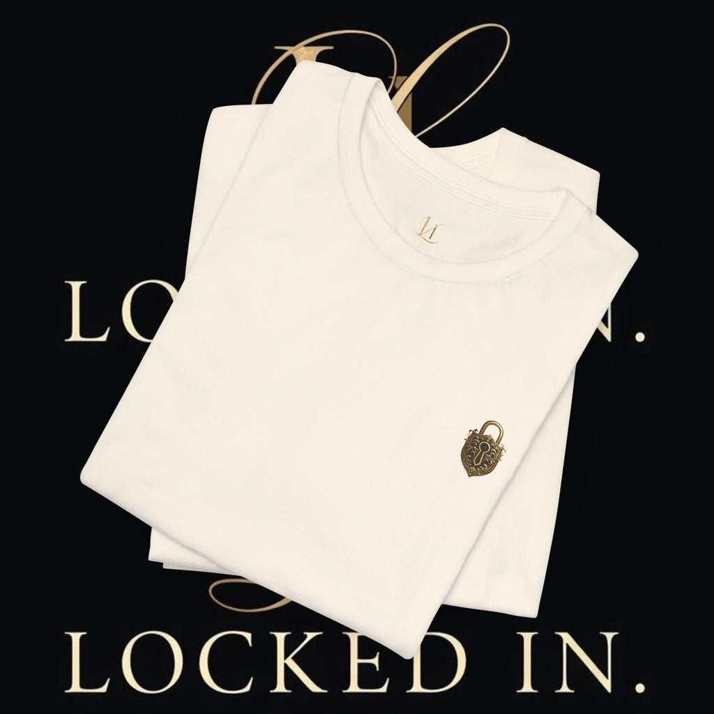 Locked In Crest T-Shirt by Printify featuring retro soccer design and championship season supporter graphics.