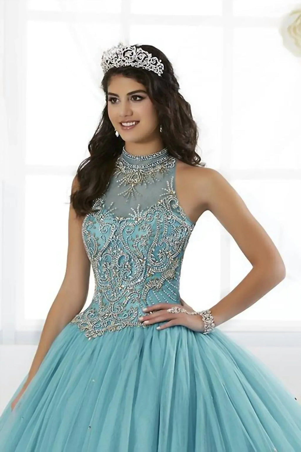 Elegant white straight tulle ball gown for women, featuring a fitted bodice and flowing skirt, by Rack Hunt.