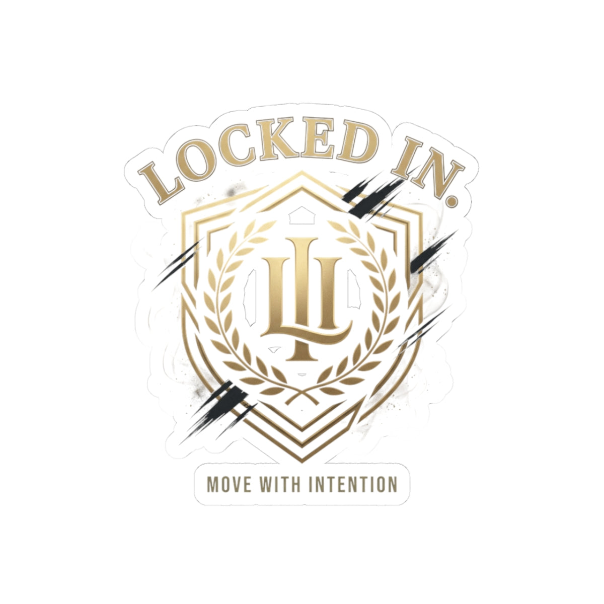 Locked In Laurel Crest Sticker featuring retro soccer design, perfect for sports memorabilia and paper collectibles.