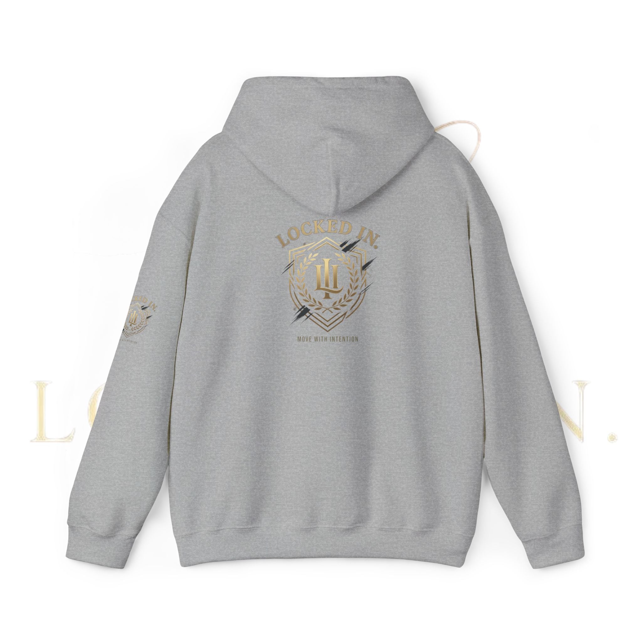 Locked In Crest hoodie featuring retro soccer design and country pride, made by Printify.