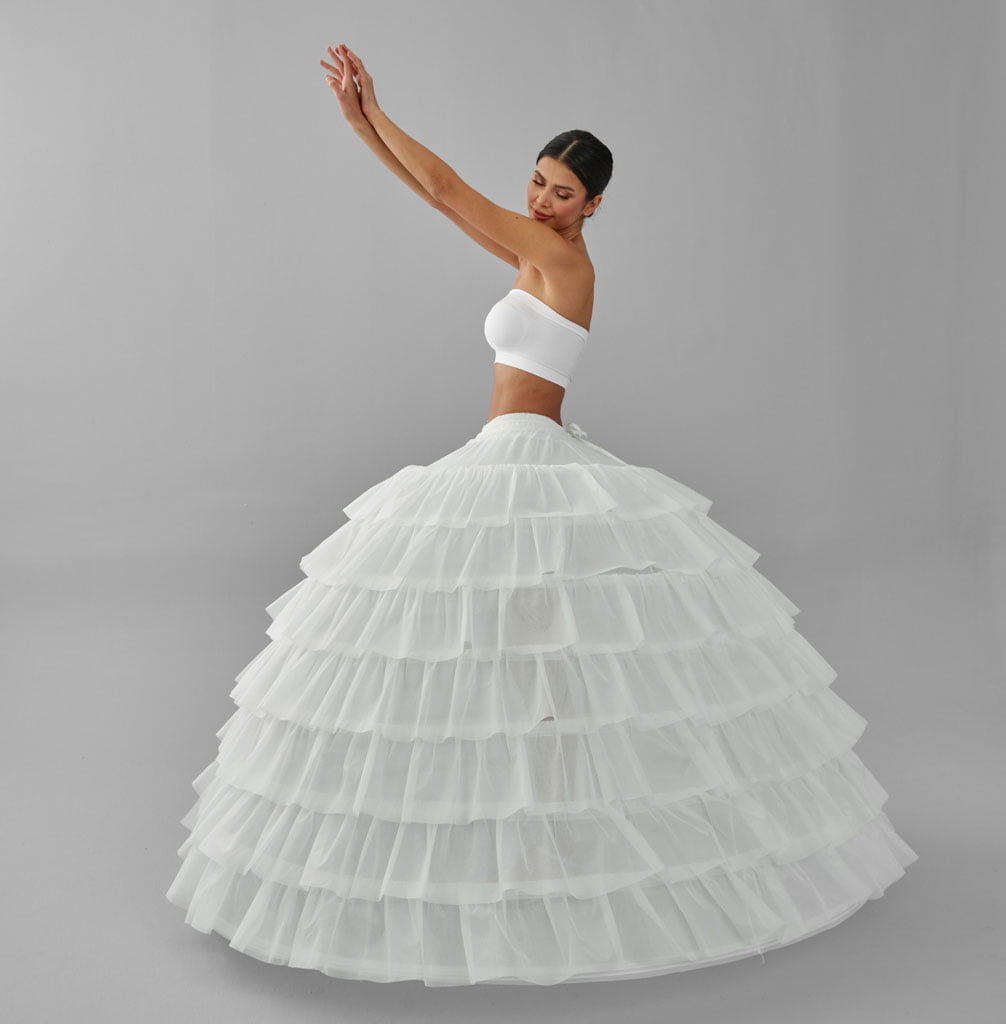 Bridal Port simple wedding dress ball gown crinoline petticoat skirt with layered tulle for quinceanera or formal wedding attire