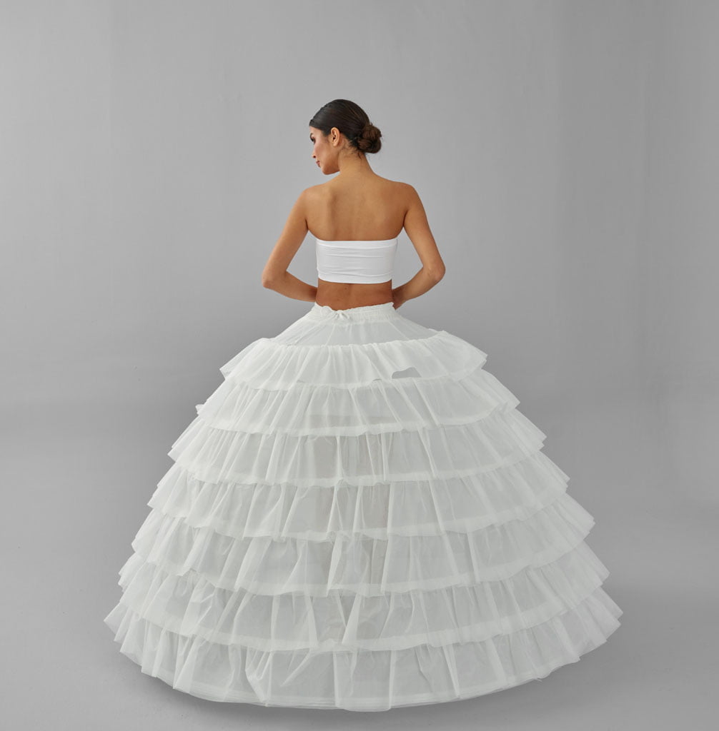 Bridal Port simple wedding dress ball gown crinoline petticoat skirt, showcasing layered tulle and full volume for formal gowns.