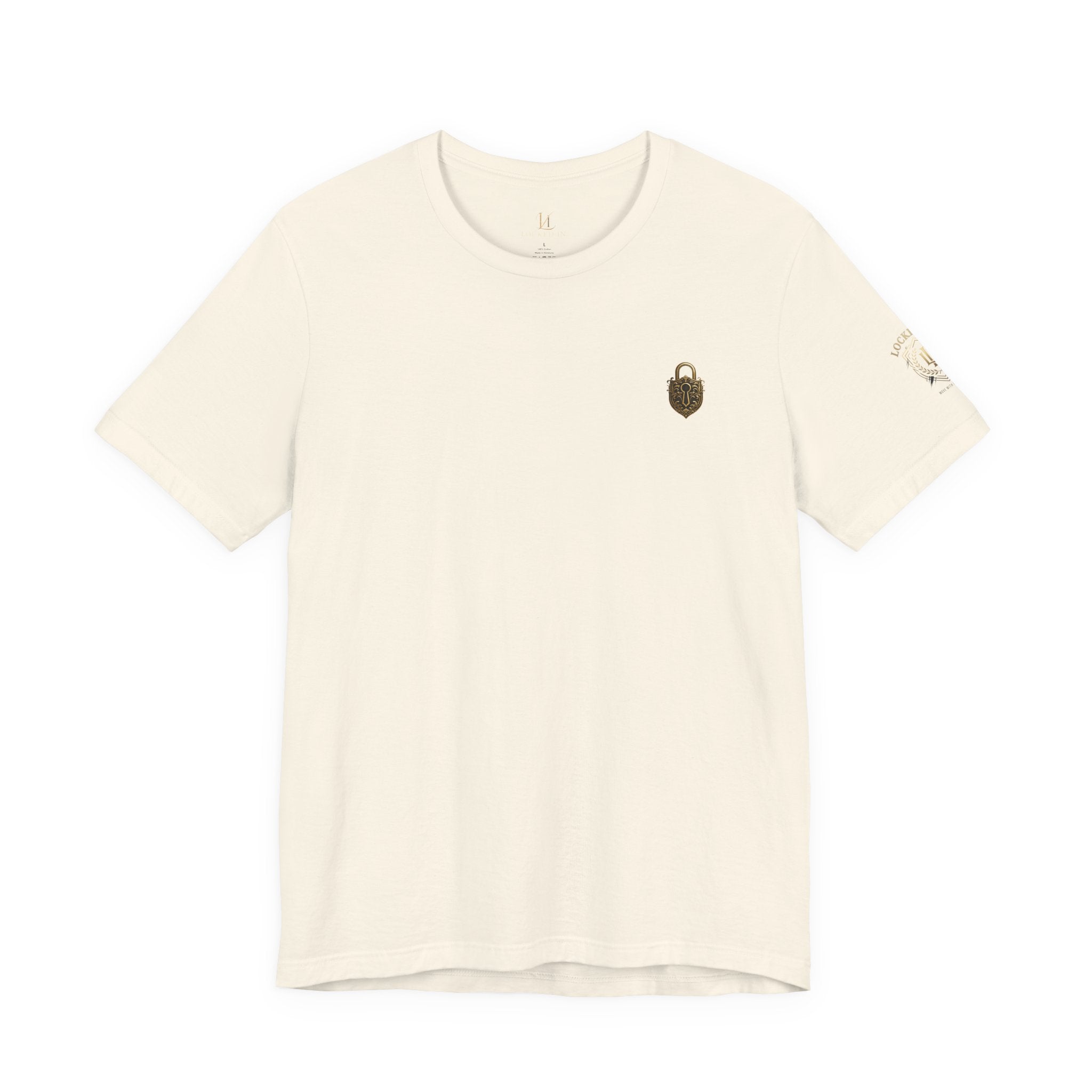 Locked In Crest Tee, a retro soccer T-shirt by Printify, featuring a championship season supporter design on soft fabric.