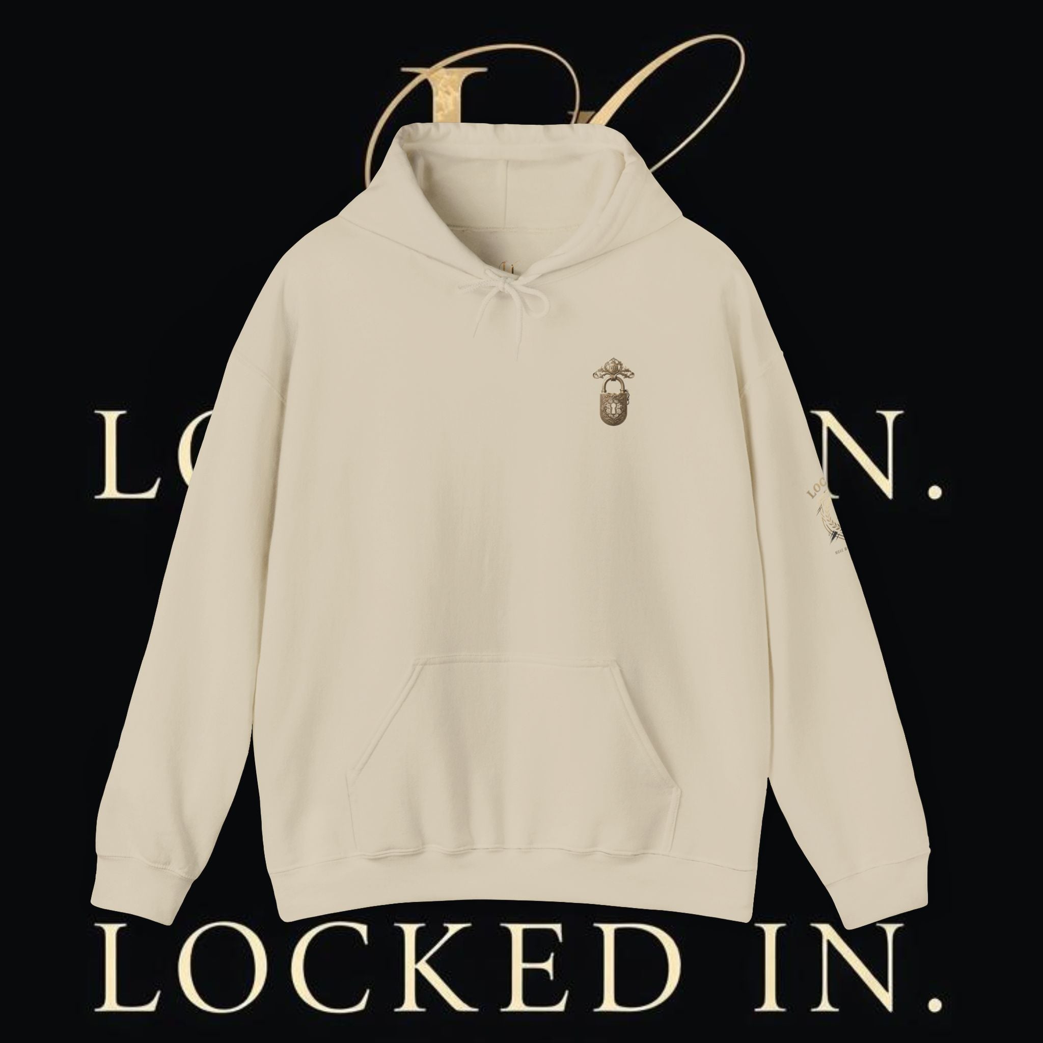 Locked In Crest hoodie featuring retro soccer design and country pride, made by Printify, with a detailed front print and comfortable fit.