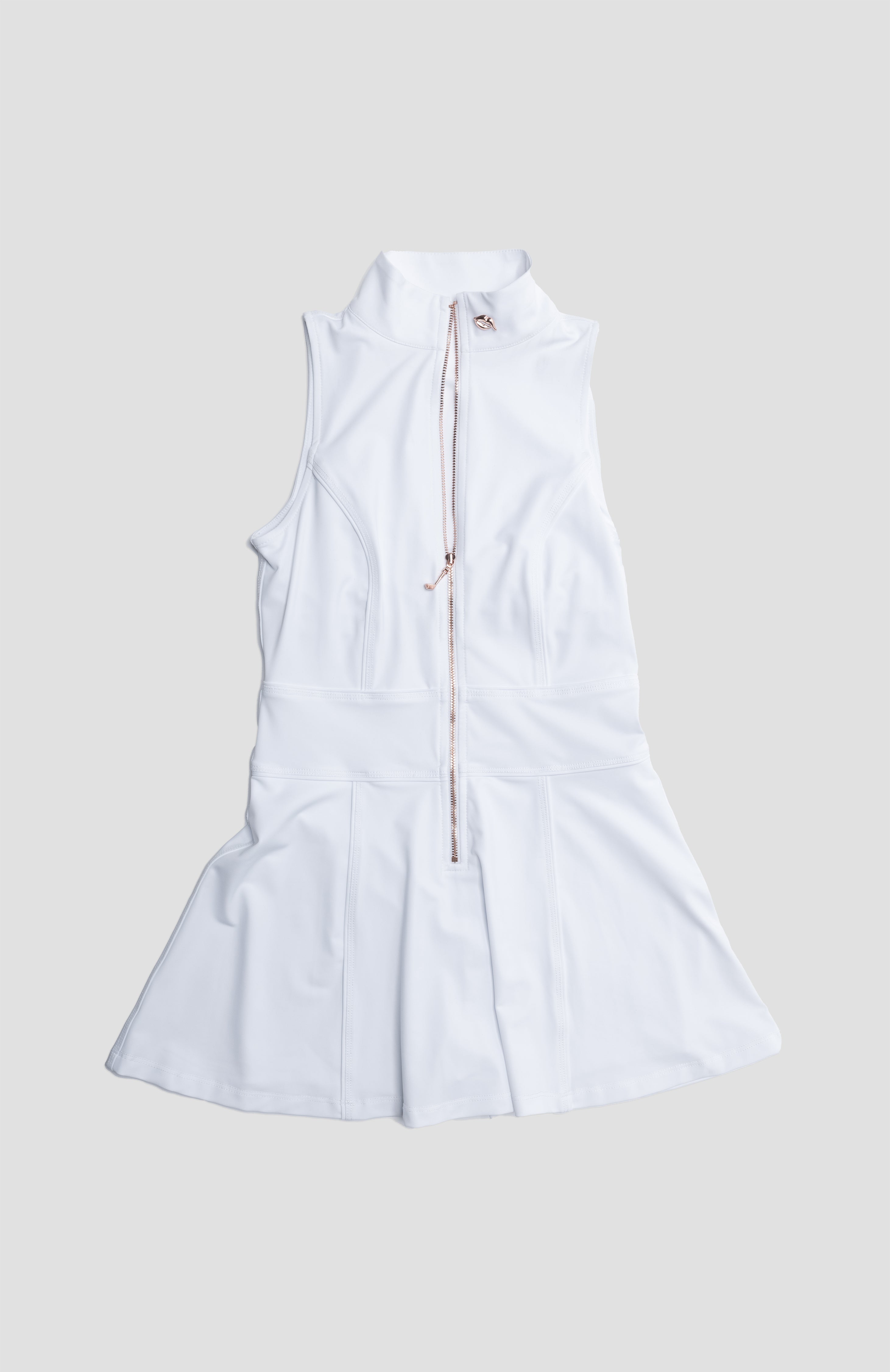 White Foreplay Women’s Golf Dress from Tee-Time collection, featuring a sporty fit and stylish design for active women on the course.