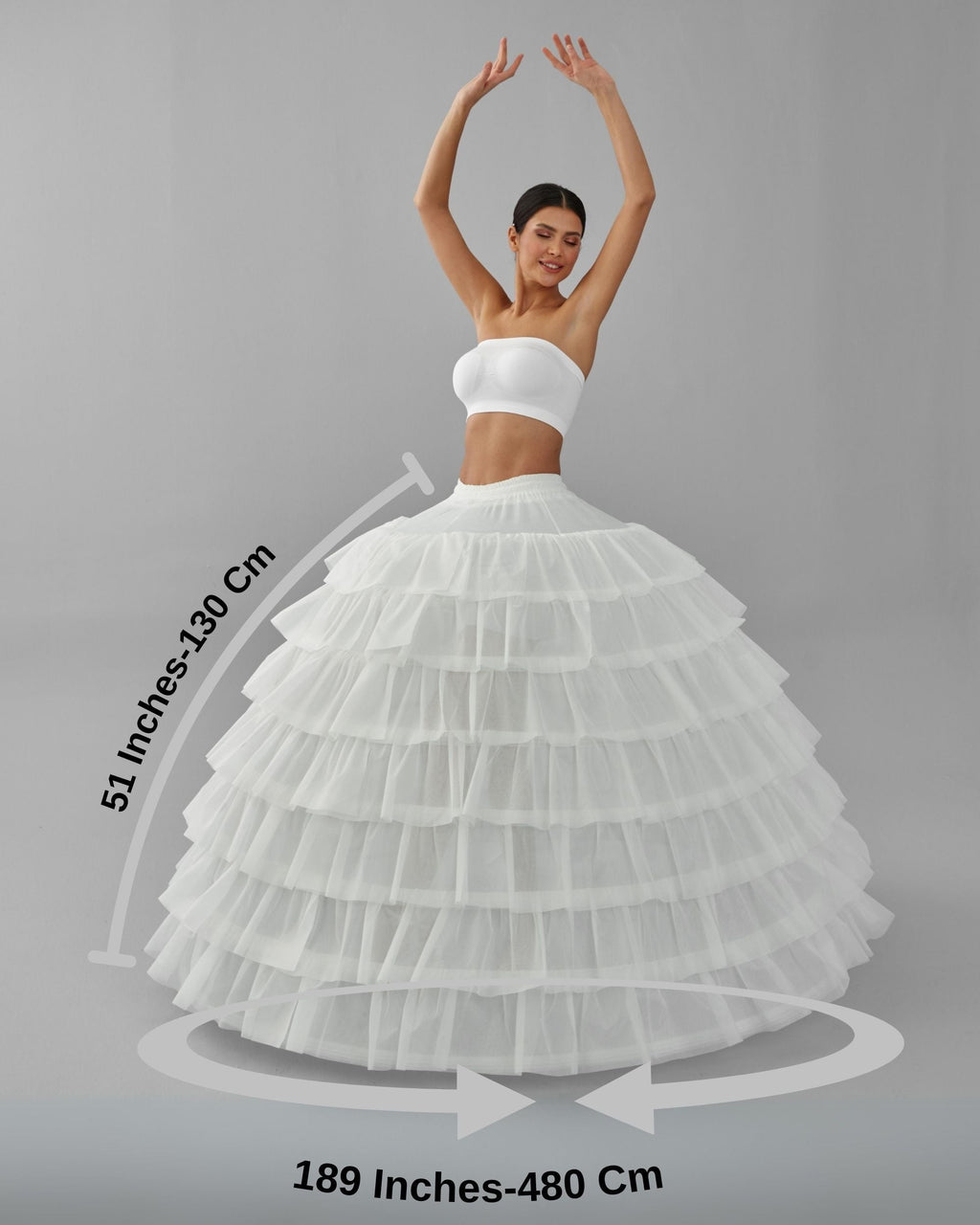 Bridal Port simple wedding ball gown crinoline petticoat skirt for quinceanera, showcasing lightweight, full-volume underskirt.