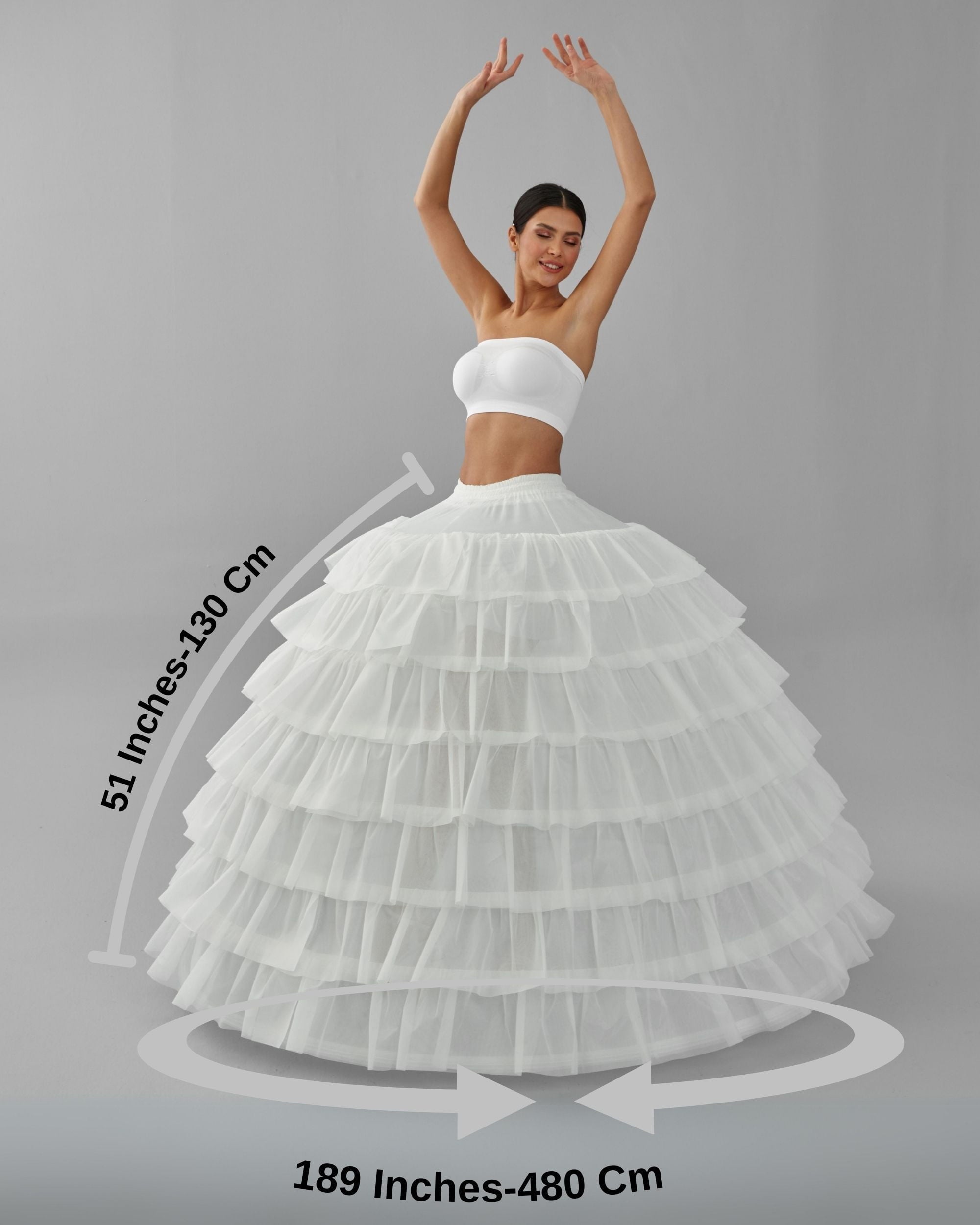 Bridal Port simple wedding ball gown crinoline petticoat skirt for quinceanera, showcasing lightweight, full-volume underskirt.