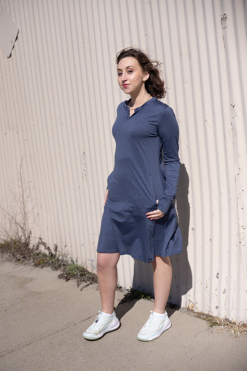 Navy EverReady Pocket Dress by Transcendent Active featuring a comfortable fit and functional pockets.