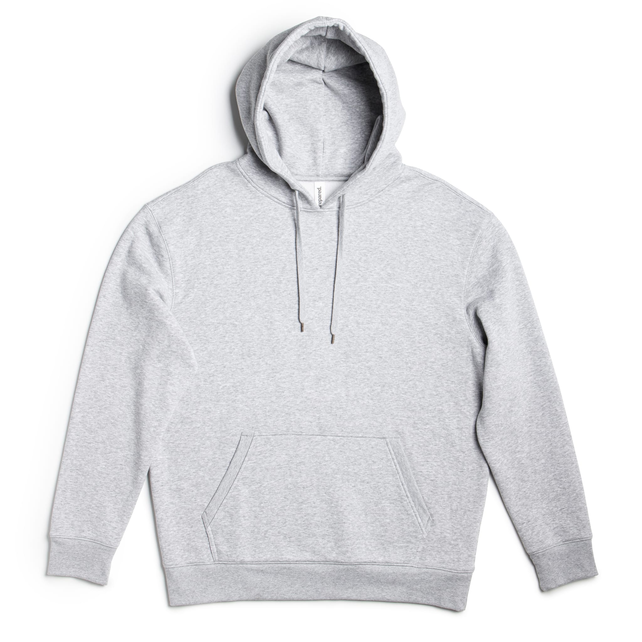 Men's heavyweight fleece hoodie by SpectraUSA, athletic heather with a front kangaroo pocket and adjustable drawstring hood.