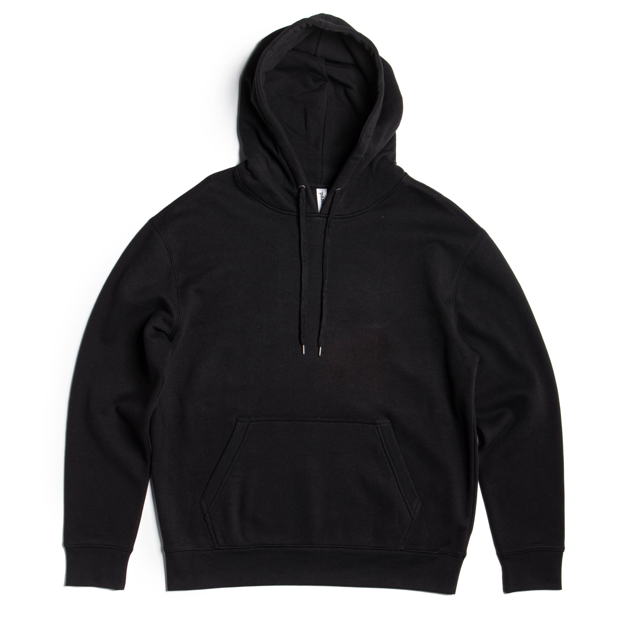 Black men's heavyweight fleece hoodie by SpectraUSA, featuring a comfortable pullover design and a casual, warm fit.
