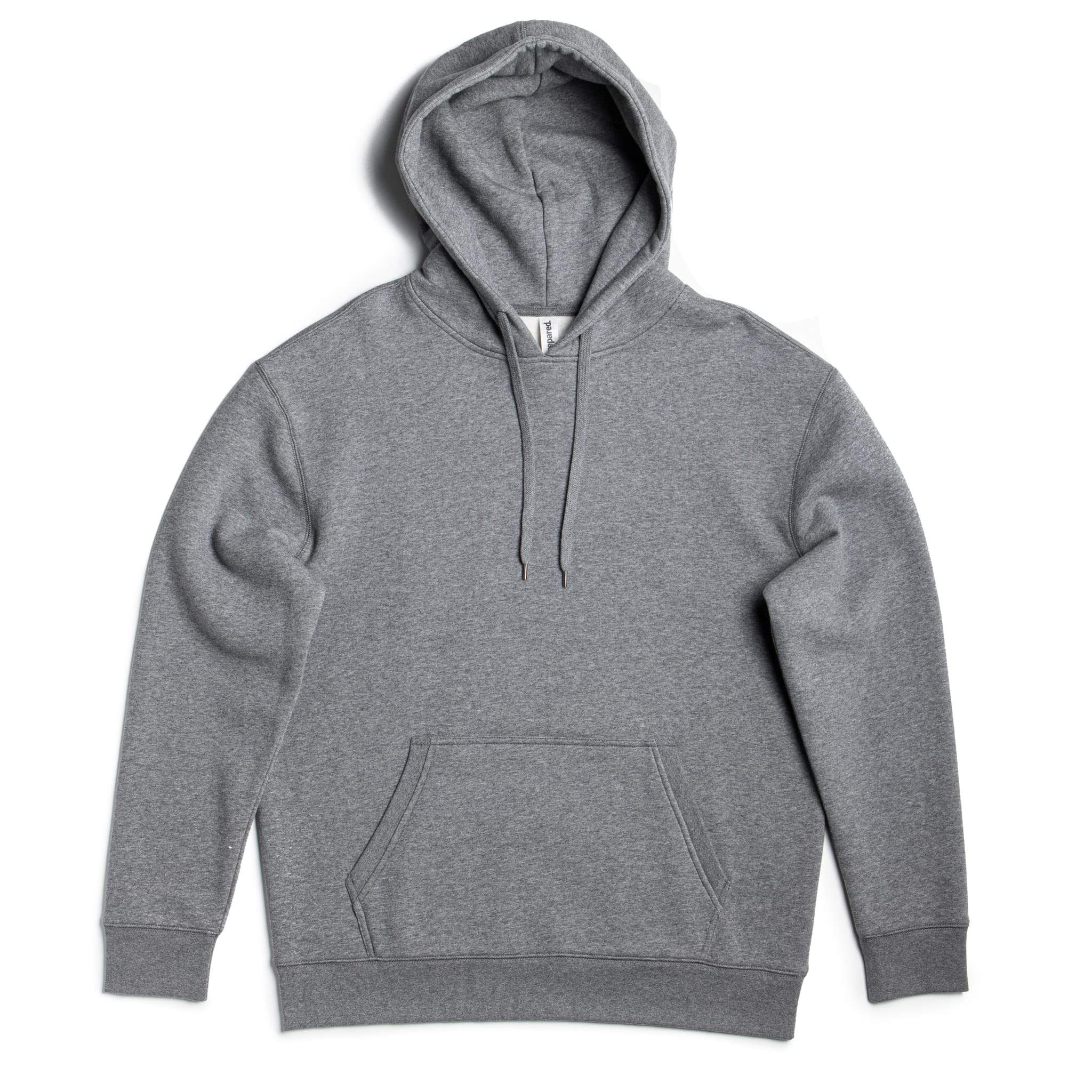 Men's heavyweight fleece hoodie in gunmetal heather by SpectraUSA, featuring a cozy hooded pullover design.