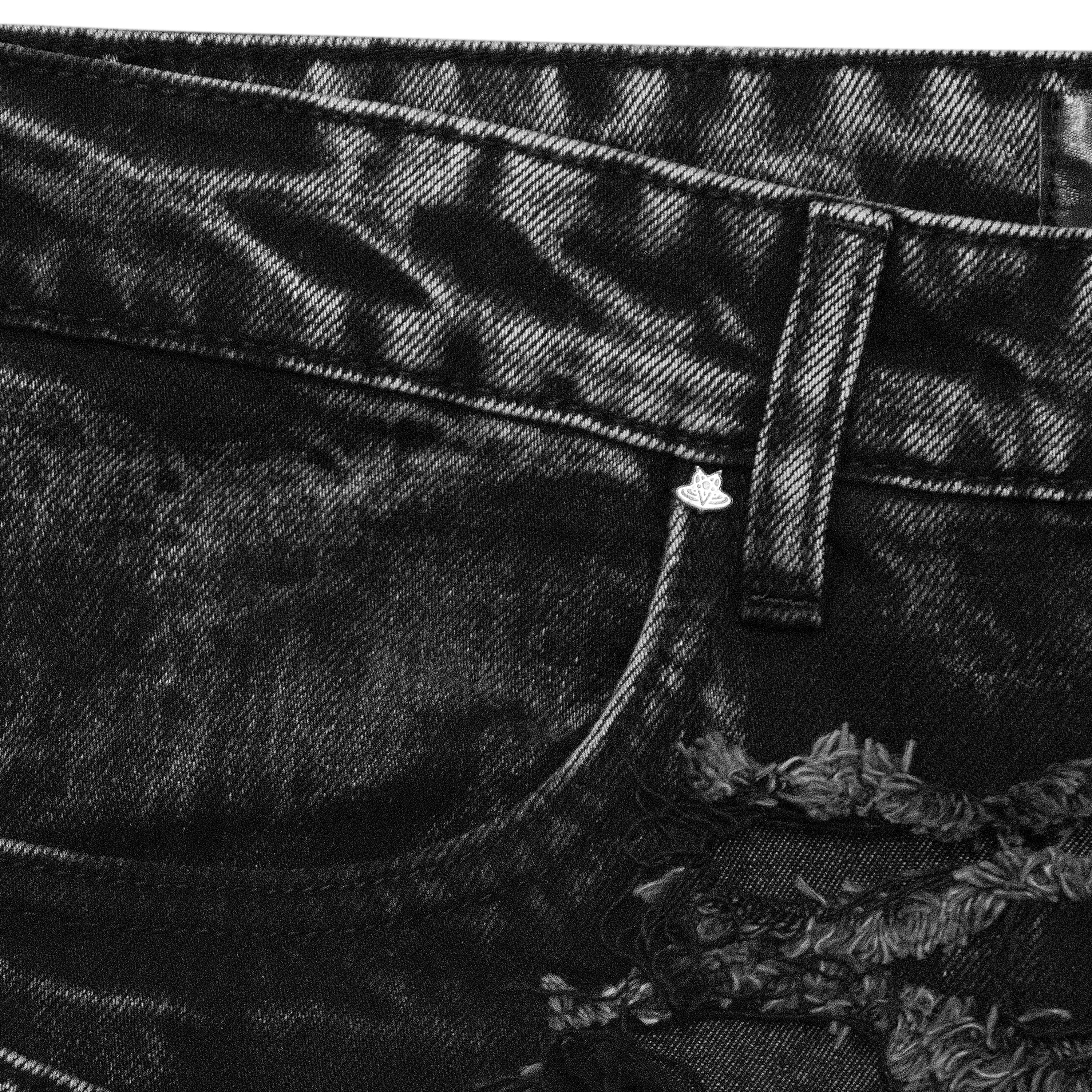 Black VENIM 2.0 bottoms by whathappenedtogod, featuring a sleek design and comfortable fit, shown in this image.