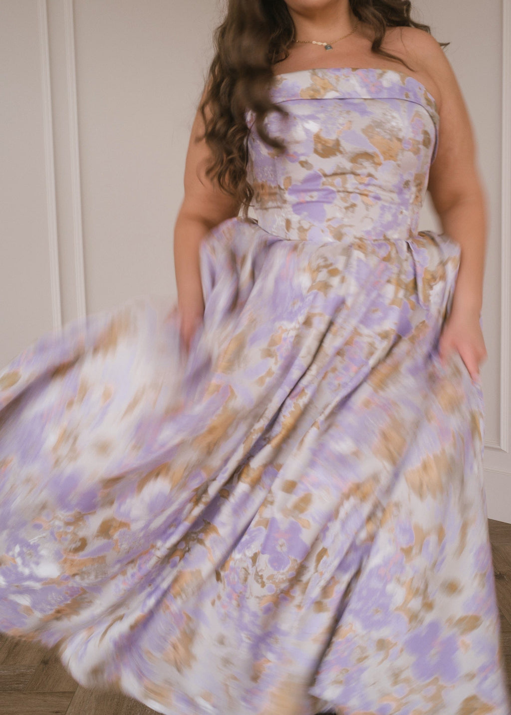 JessaKae Anastelle strapless jacquard dress featuring intricate pattern and elegant design, perfect for formal occasions.