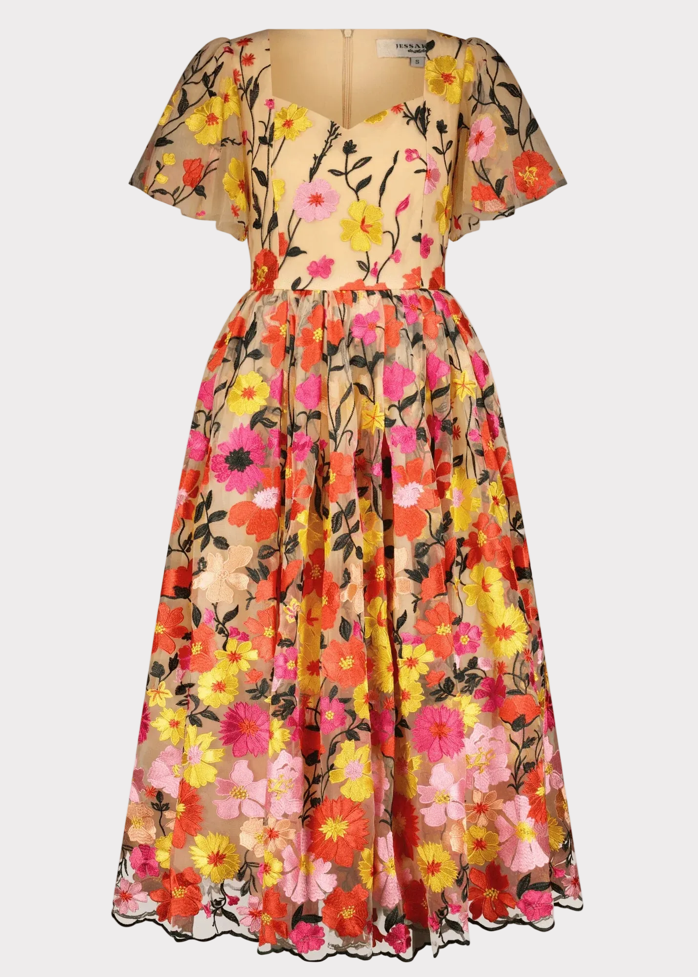JessaKae English Garden Dress featuring a floral print, sleeveless design, and lightweight fabric perfect for spring or summer wear.
