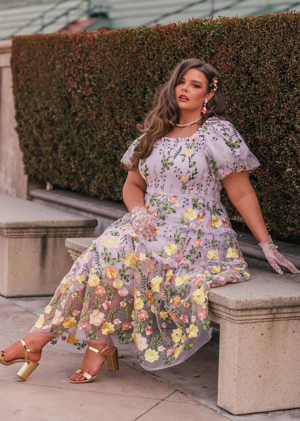 Lavender Rose Dress Midi by JessaKae featuring a flowy silhouette and floral design, perfect for spring and summer occasions.