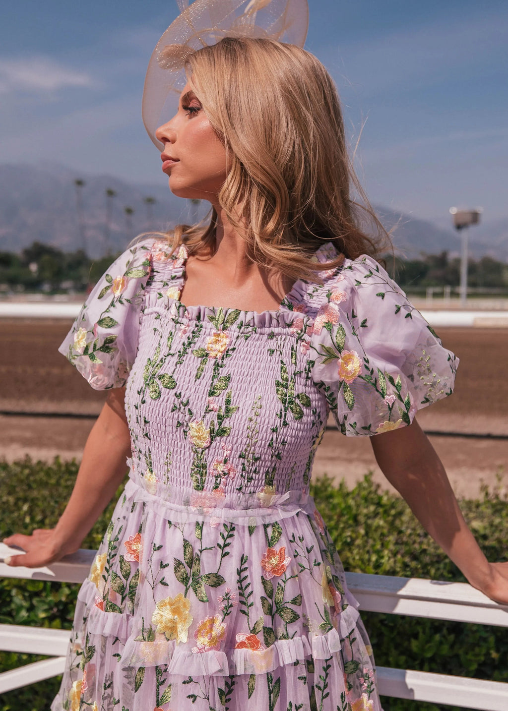 Lavender midi rose dress by JessaKae featuring a flowy design and delicate fabric, perfect for elegant occasions.